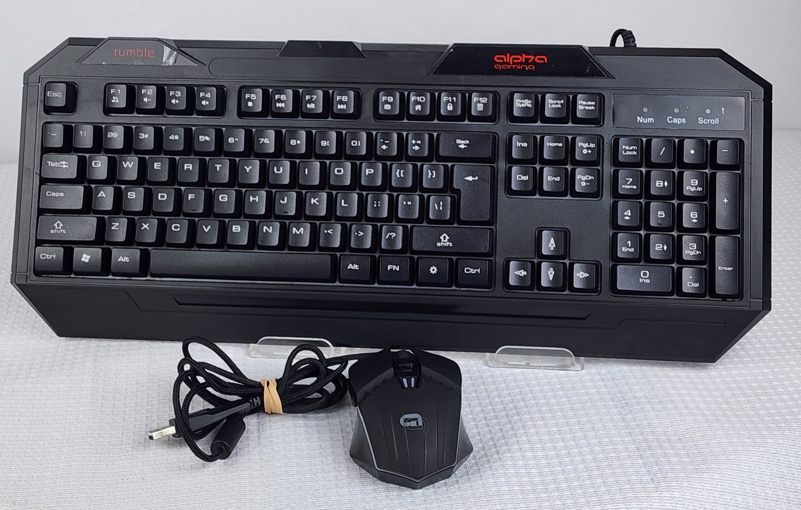 Alpha Gaming Rumble Keyboard & Mouse BackLit Multi Light Up Used Tested