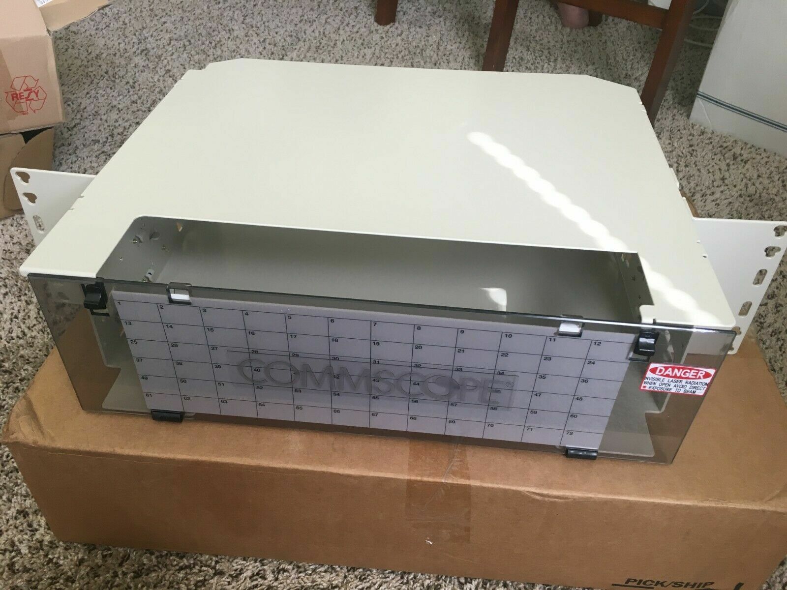 Commscope ADC Rapid Fiber Termination Panel Housing, 144-Position 3RU, SEE PICS