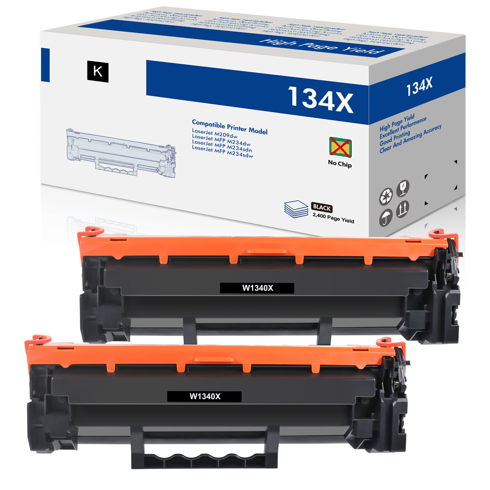 Lot W1340X Toner Compatible With HP 134X LaserJet M209dw M234dw M234sdn NO CHIP