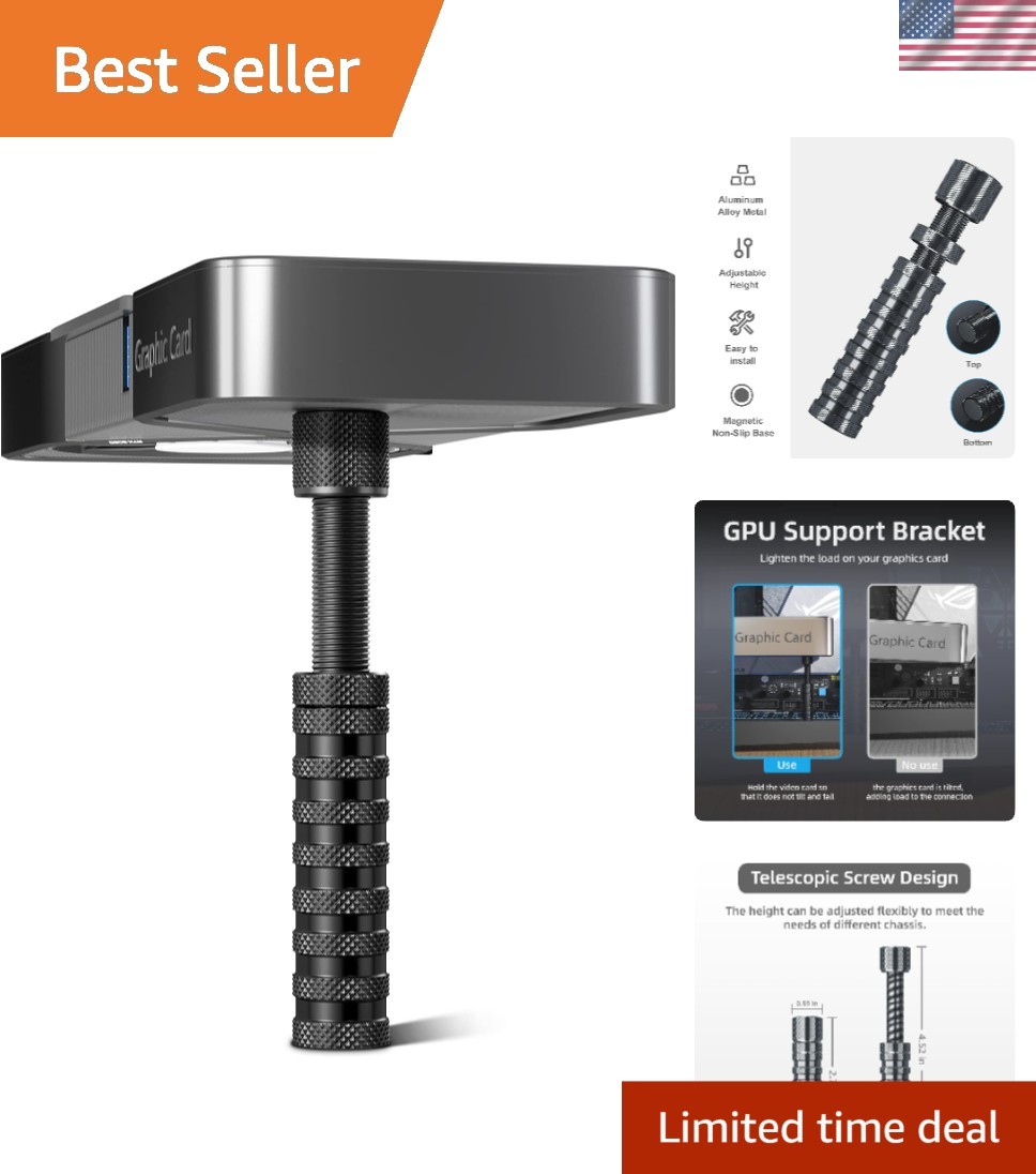 Lightweight GPU Support Bracket - Adjustable 2.75-4.52 Inch for ATX/ITX Cases