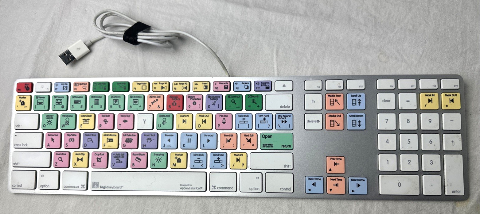 Tested Working Apple A1243 USB Final Cut Logic Keyboard Full Size Number Keypad
