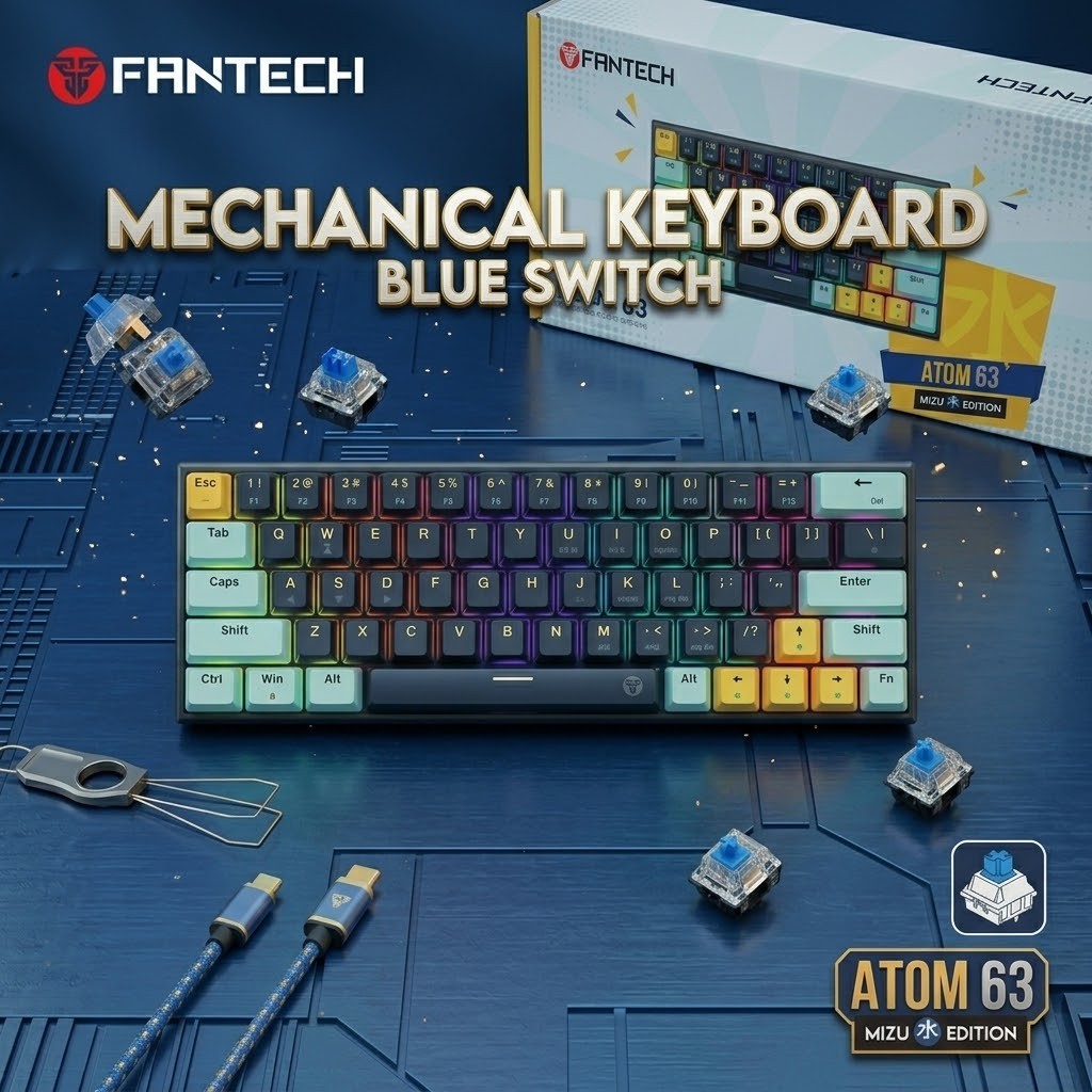 Keyboard Gaming FANTECH Mechanical Blue Switch With Lights