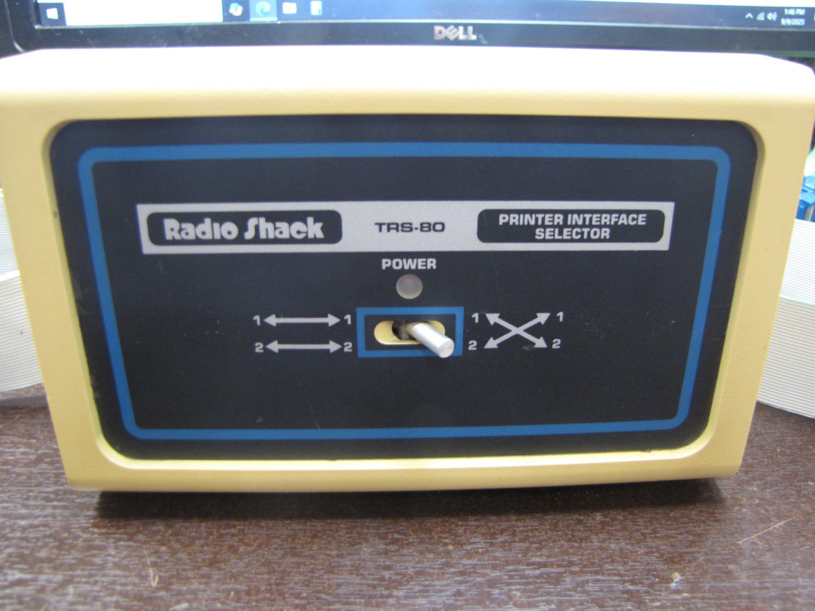 Vintage Radio Shack TRS-80 Printer Interface Selector with Two Ribbon Cables