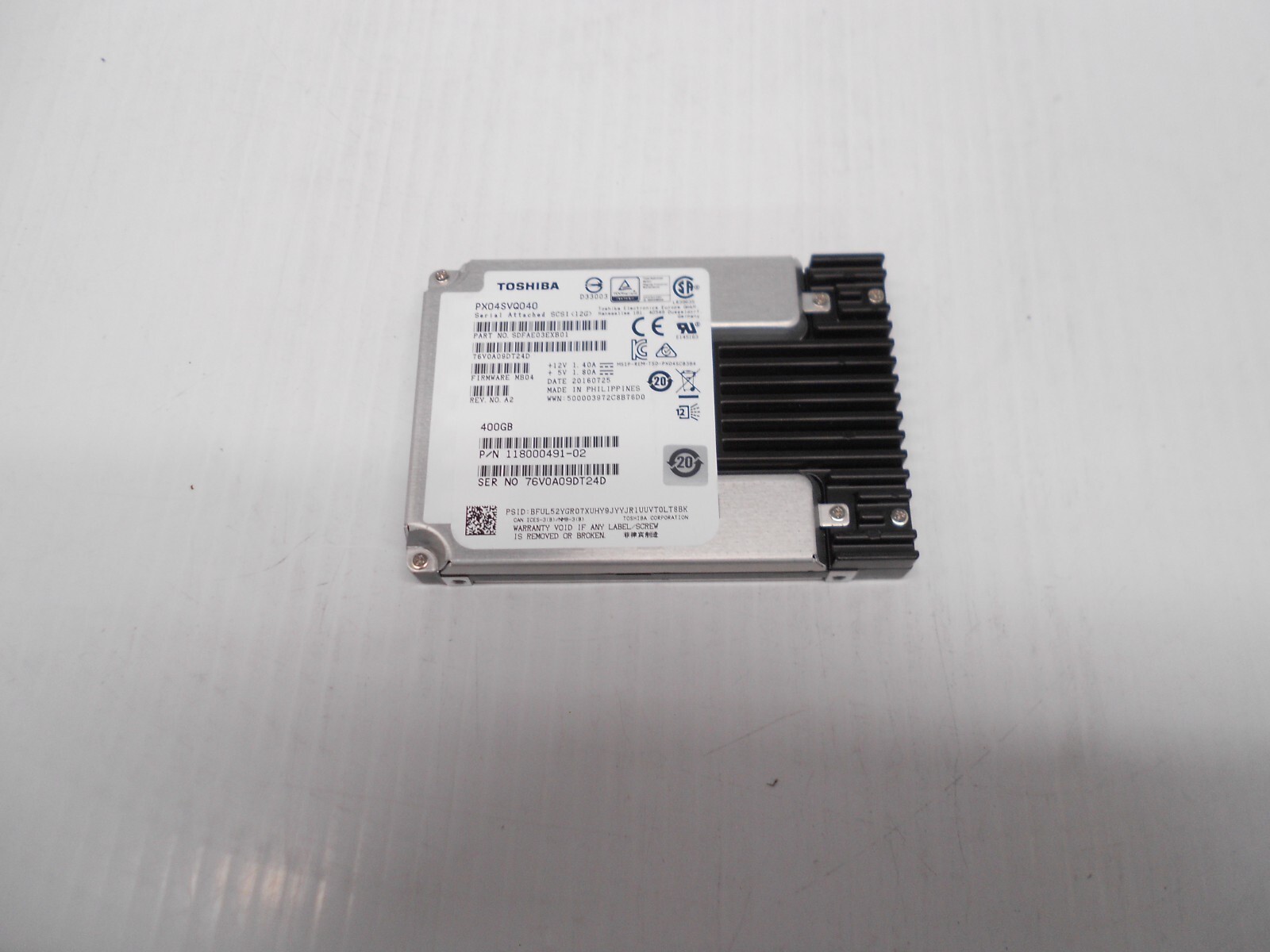 Toshiba 400GB SSD SAS 2.5" 12Gbps 12g Server Hard Drive Fits Dell HP PX05SVB040
