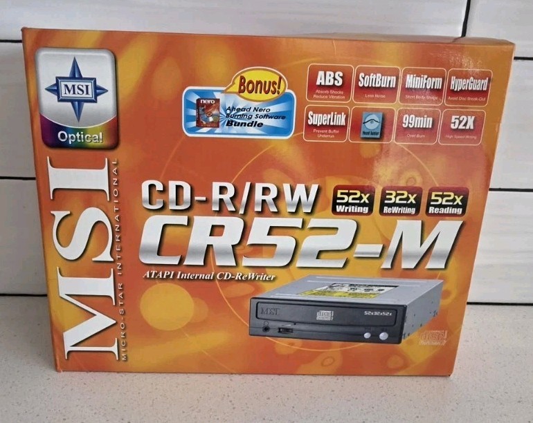 MSI Optical CD-R/RW CR52-M High Speed New In Box CD ROM