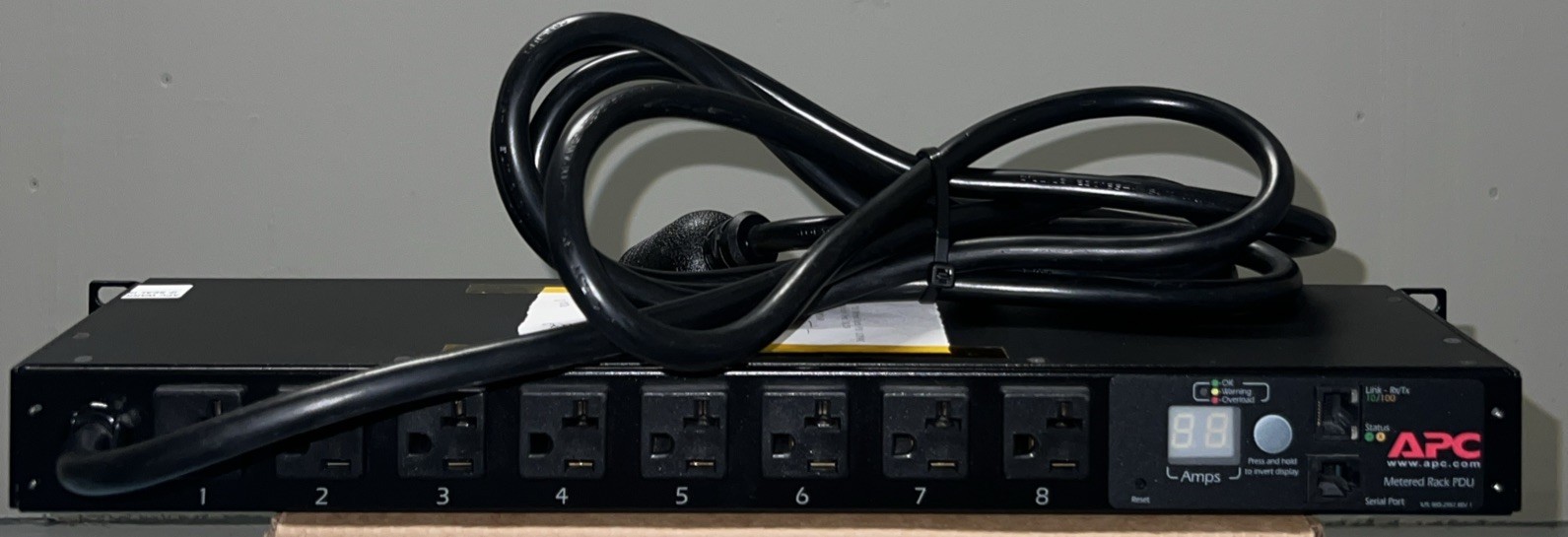 USED - APC AP7801 8-Outlet 5-20 20A/120V 1U-Rackmount Metered PDU w/ p
