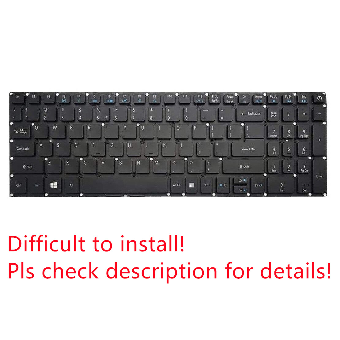 Original US Non-Backlit Keyboard for Acer Aspire E5-576