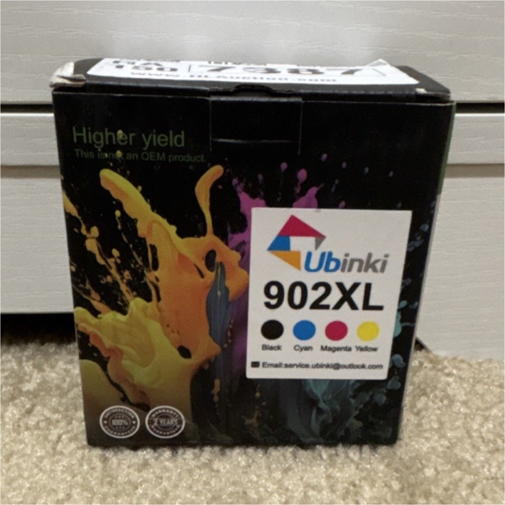 Ubinki 902XL High Yield Ink Cartridge Set Black Cyan Magenta Yellow