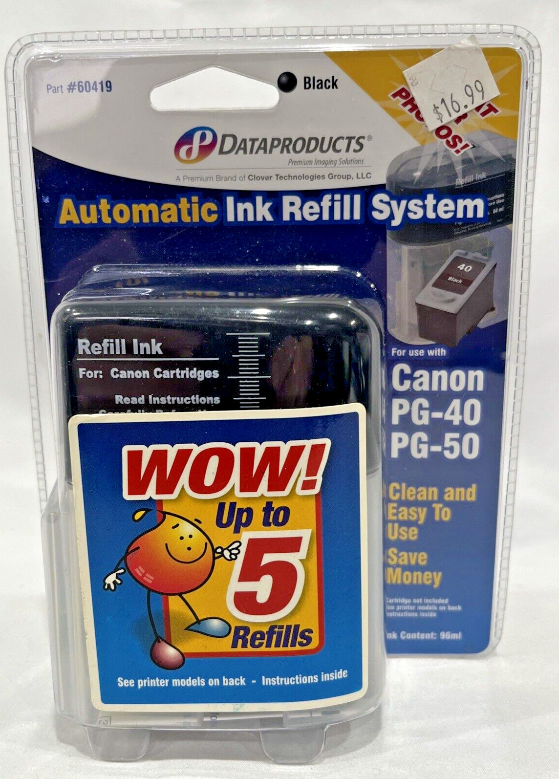 NEW Dataproducts automatic Black Ink Refill system for Canon PG-40 & 50 Printers