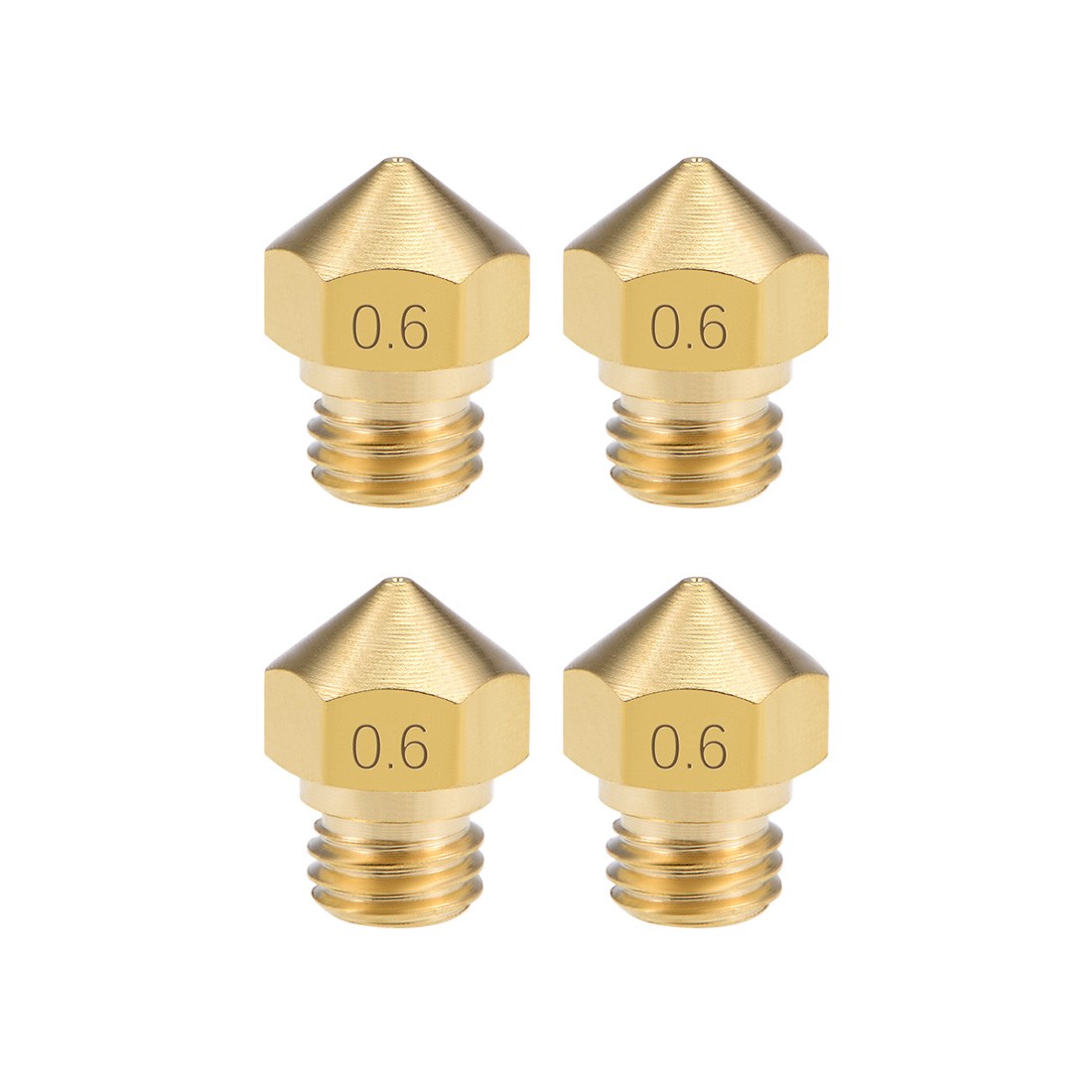 4pcs 0.6mm 3D Printer Nozzle Head M7 Thread for MK10 1.75mm Extruder Print