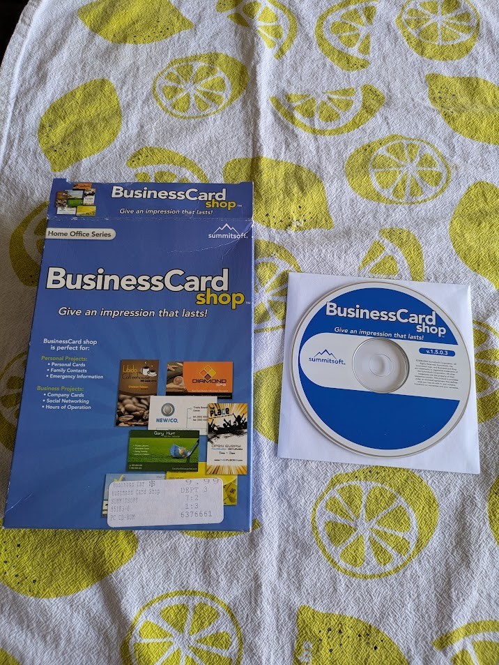 Summitsoft Business Card Shop PC Software with Box (Tested)