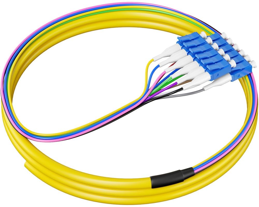 12 Strand OS2 LC/UPC Fiber Pigtail Single Mode 5 FT 1.5m Quality Accessory