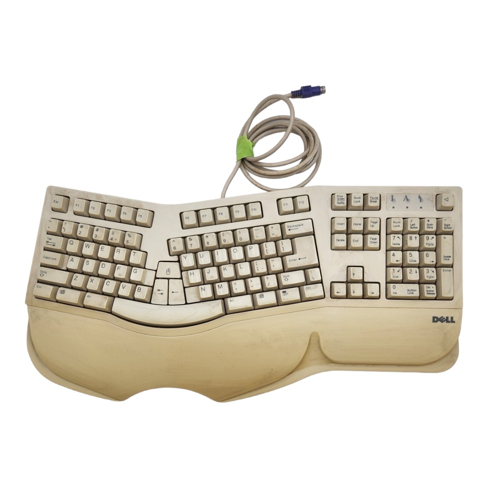 Dell SK-6000 E Vintage Ergonomic PS/2 Computer Keyboard 6 Pin Connector