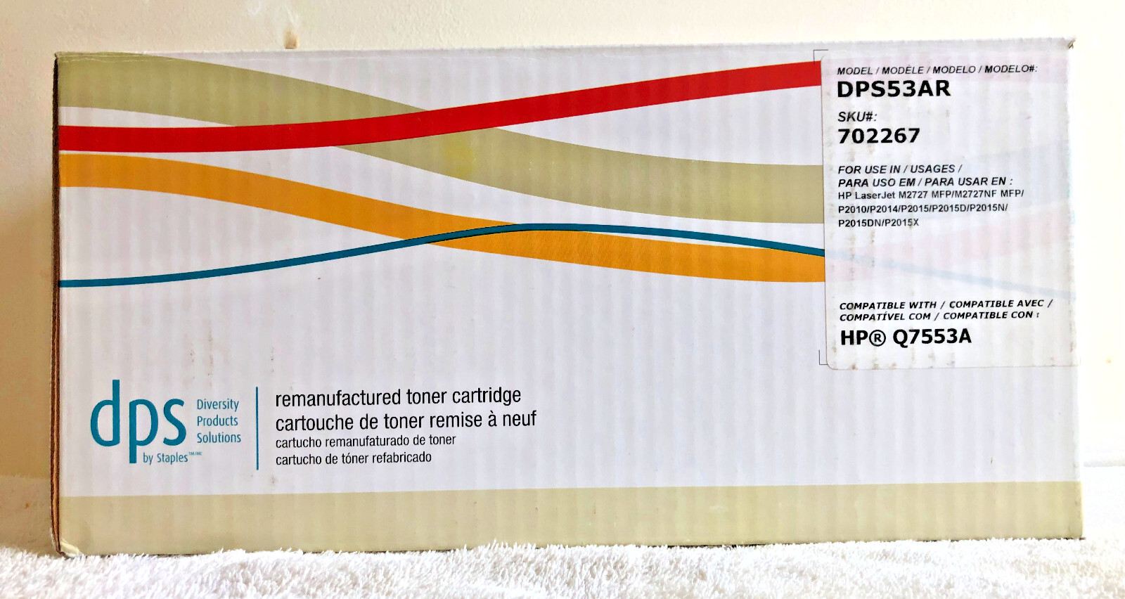 SET OF 2: Black Toner Cartridge  DPS53AR  Compatible W/ HP Q7553A