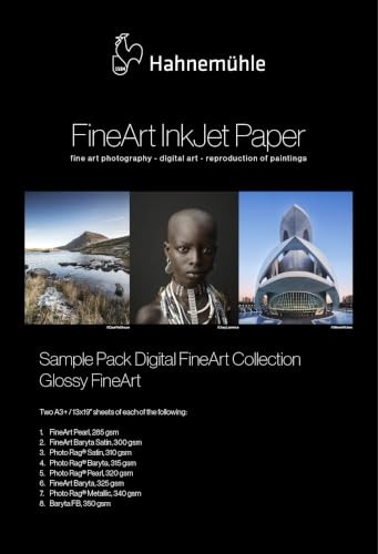 Hahnemuhle Glossy FineArt Inkjet Paper Sample Pack, DIN A3+, 14 Sheets