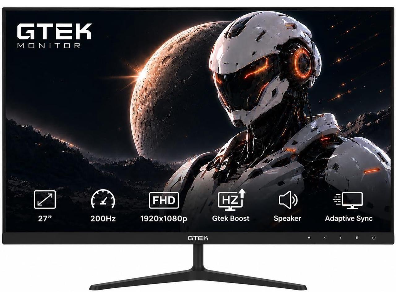 GTek 27 Inch 200Hz Gaming Monitor, Frameless Computer Monitor Full HD 1920 x 108