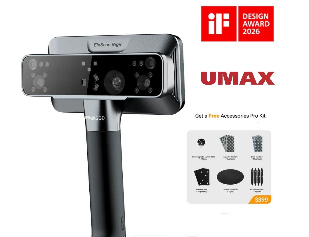 EinScan Rigil Wireless Handheld 3D Scanner 0.04mm Accuracy Laser + VCSEL IR NIB