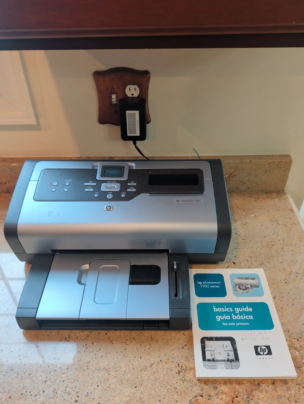 HP Photosmart 7760 Photo Inkjet Printer  - Power On - Untested - As Found