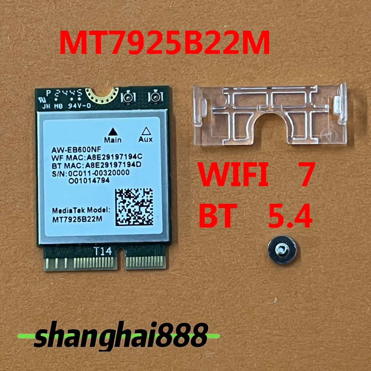 AMD Mediatek RZ717 MT7925B22M M.2 WIFI 7 WLAN card Bluetooth BT 5.4 AW-EB600NF