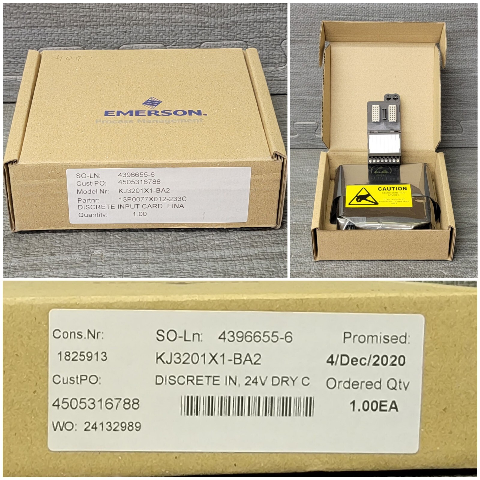 New Emerson KJ3201X1-BA2 Discrete Input Card Final Module Block w/ KJ4001X1-CB1
