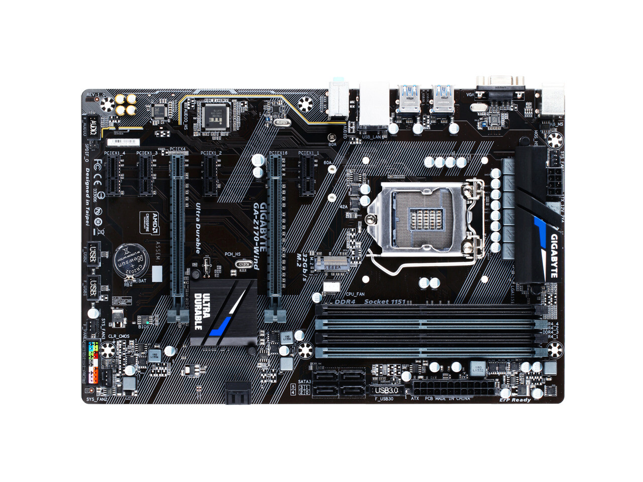 GIGABYTE GA-Z170-Wind Motherboard Intel Z170 LGA 1151 DDR4 ATX Core M.2 ATX VGA