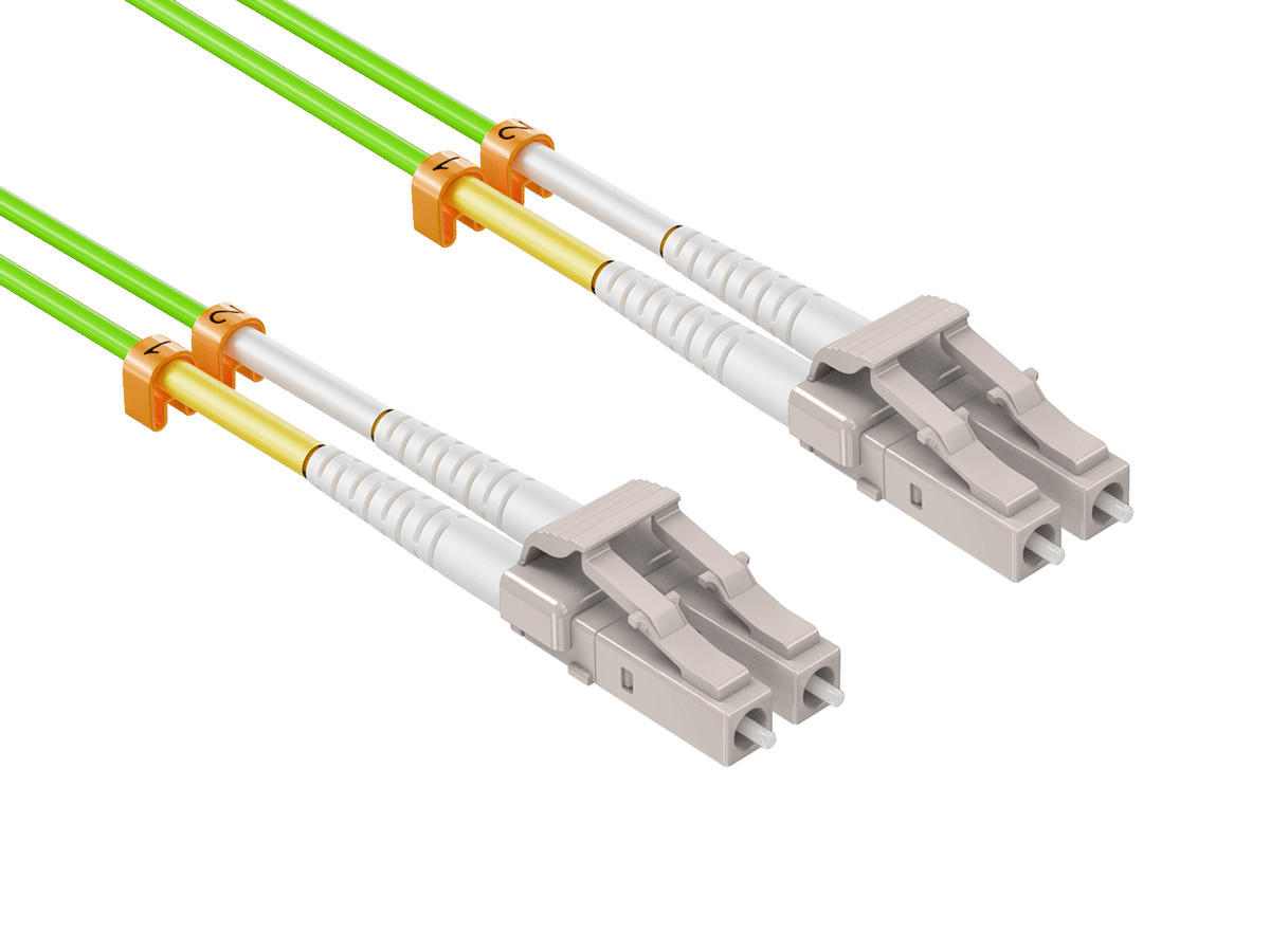 6m OM5 LC to LC Multimode Fiber Patch Cable 50/125 Duplex Lime Green