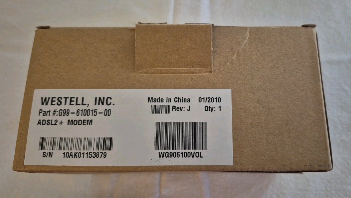 Westell INC. ADSL2+ MODEM ROUTER A99-750015-00 With Power Adapter
