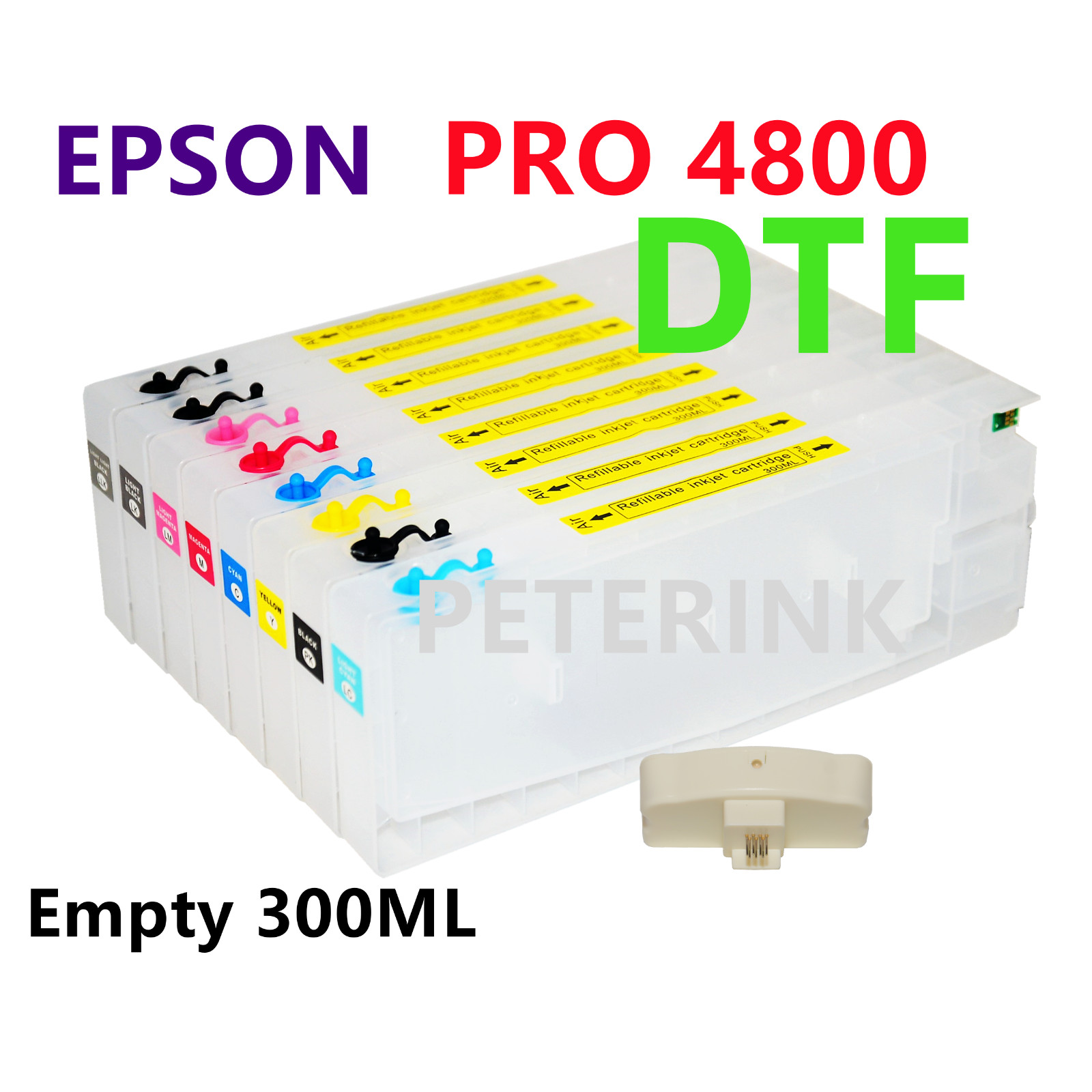 8 Empty Refillable Ink Cartridge kit for Stylus Pro 4880 4800 Printer for DTF