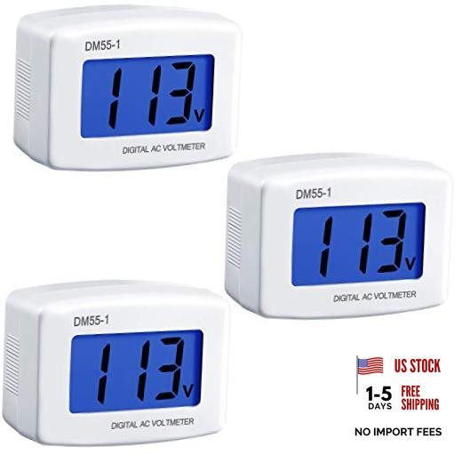 Weewooday Pcs Voltage Test Monitor Flat Us Plug Ac 80-00v LCD Digital 3