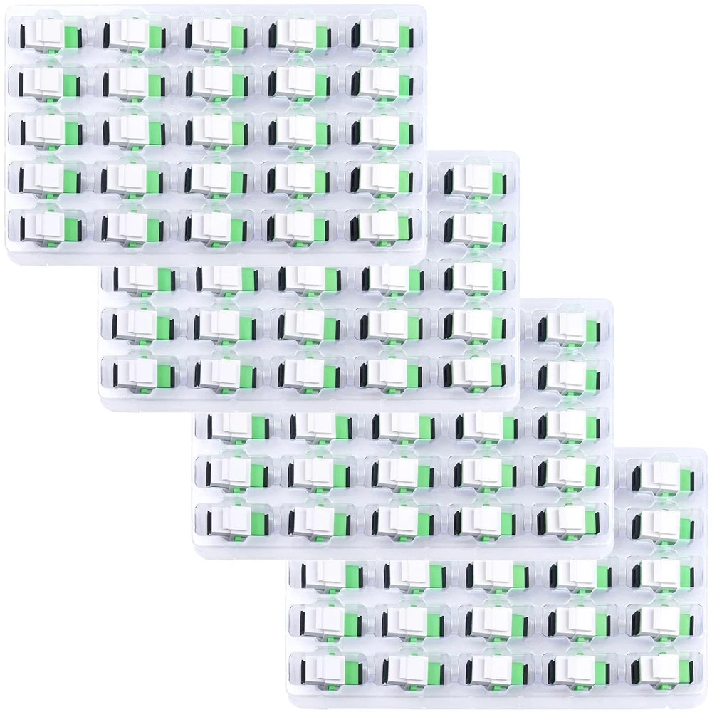 100-Pack SC/APC Fiber Optic Coupler Keystone Jacks for Patch Panels
