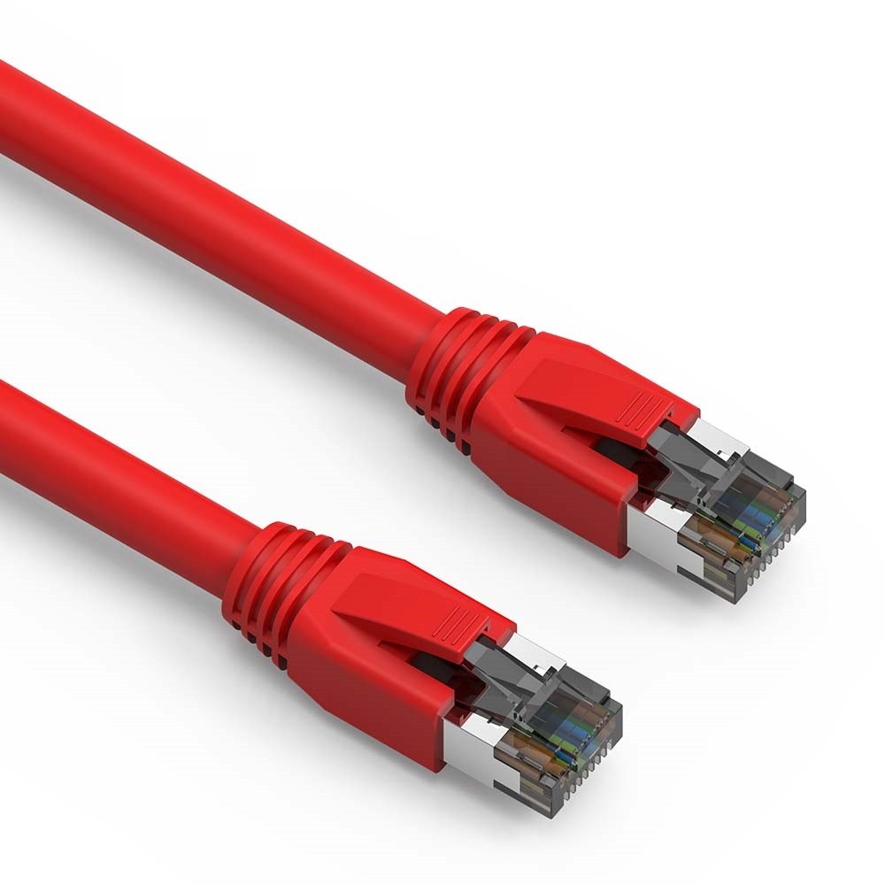 20 Pack of 3Ft CAT8 S/FTP Ethernet Network Cable Red 24AWG