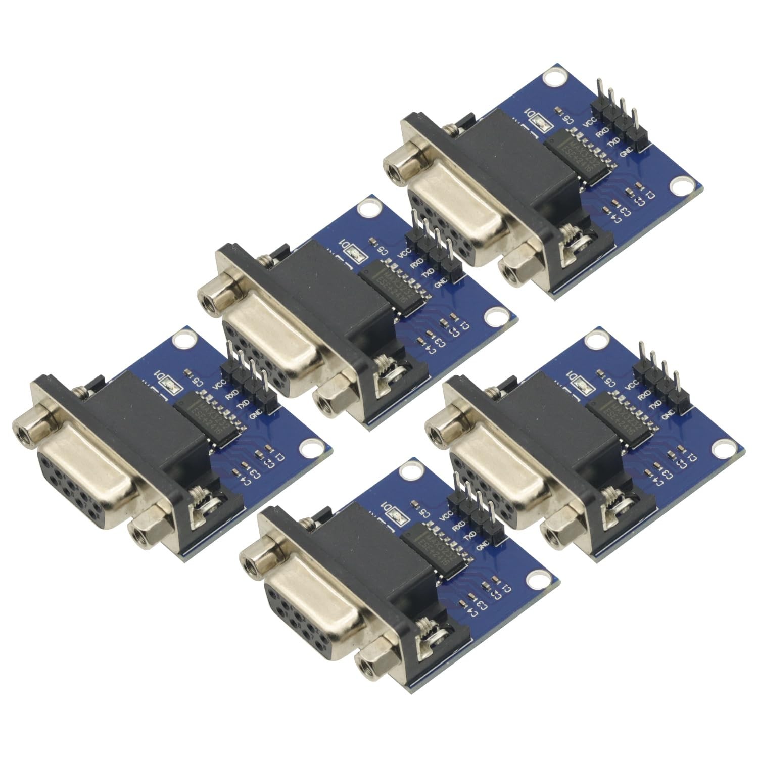 5 PCS MAX3232 DB9 Connector RS232 To TTL Serial Port Converter Module