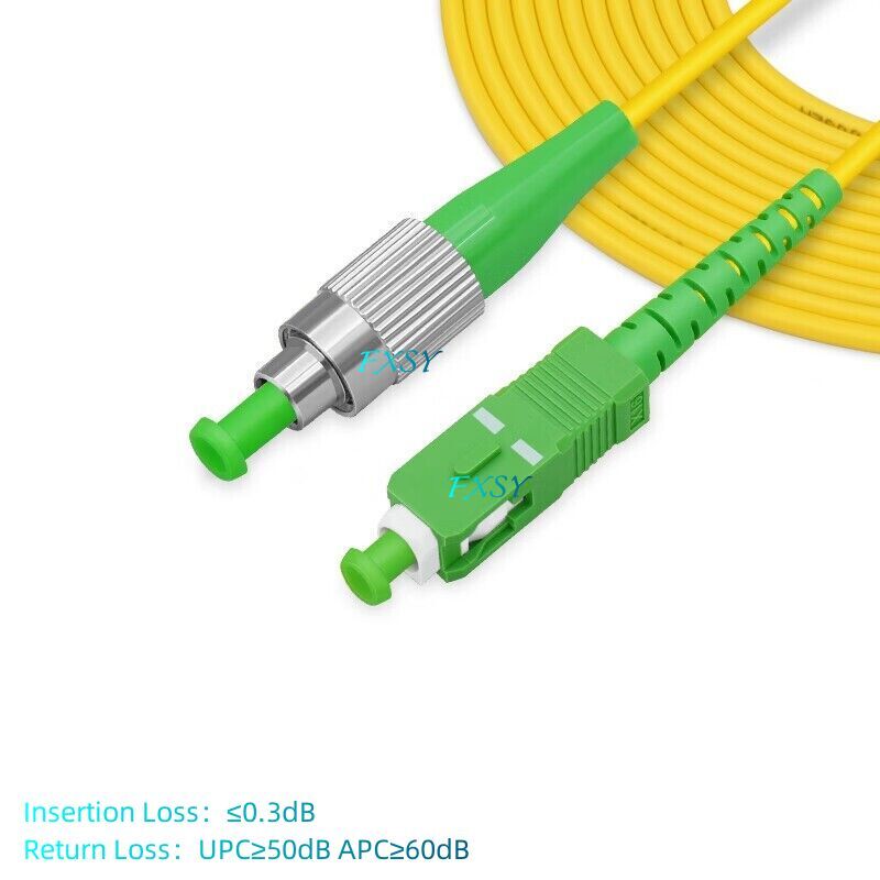 5Pcs 1m 2m 3m 5m FC/APC to SC/APC Single Mode OS2 Simplex Fiber Optic Patch Cord
