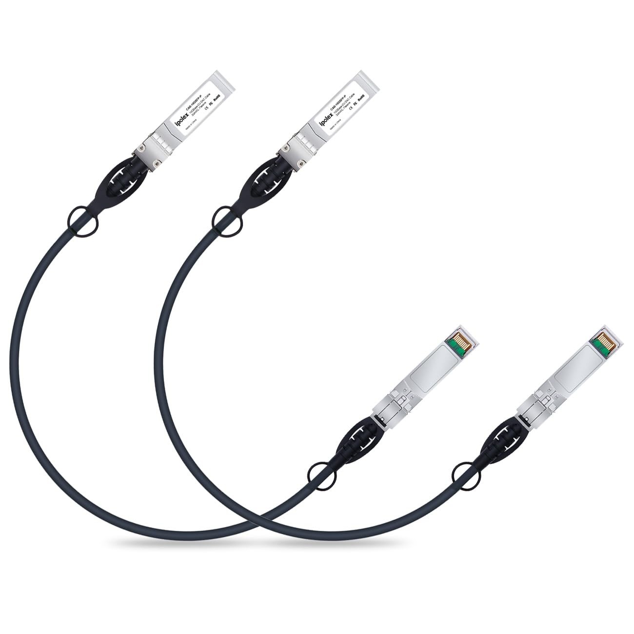 ipolex 10G SFP+ Twinax Cable, Direct Attach Copper(DAC) Passive 0.5m, Black