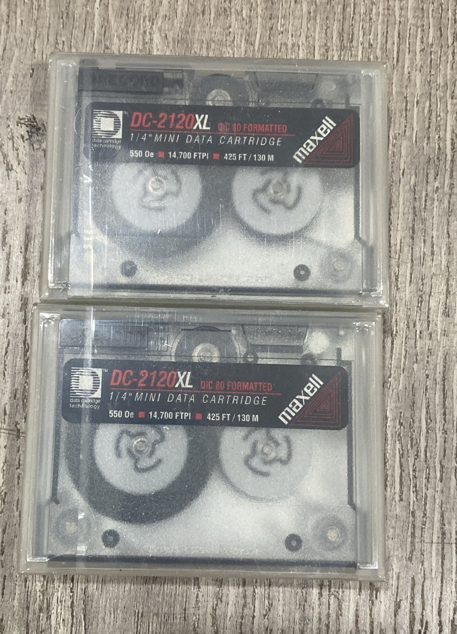 Maxell DC2120XL Mini Data Cartridges 170 Mbytes XiMat QIC-80 Formatted_2 Pack