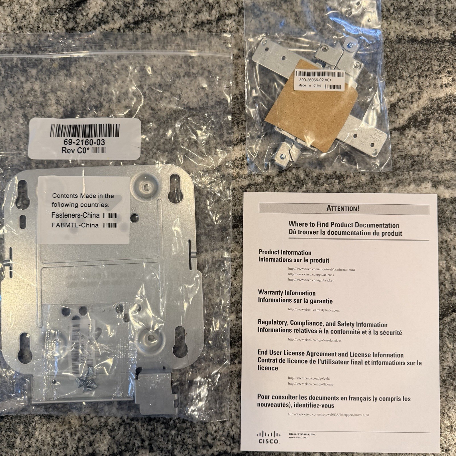 Cisco Aironet Access Points Ceiling Mount Bracket (Flush) Kit for + Ceiling Clip