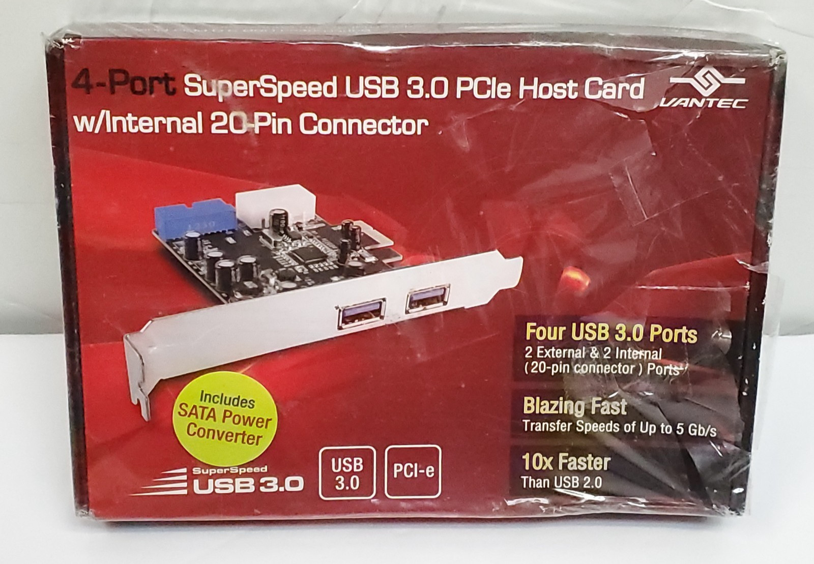 Vantec 4 Port USB 3.0 PCIe with Internal 20 pin Host Card (UGT-PC345)