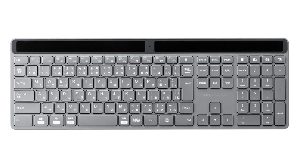 Sanwa Direct Bluetooth Keyboard Multi-Pairing Japanese Layout Gray 400-SKB077 JP