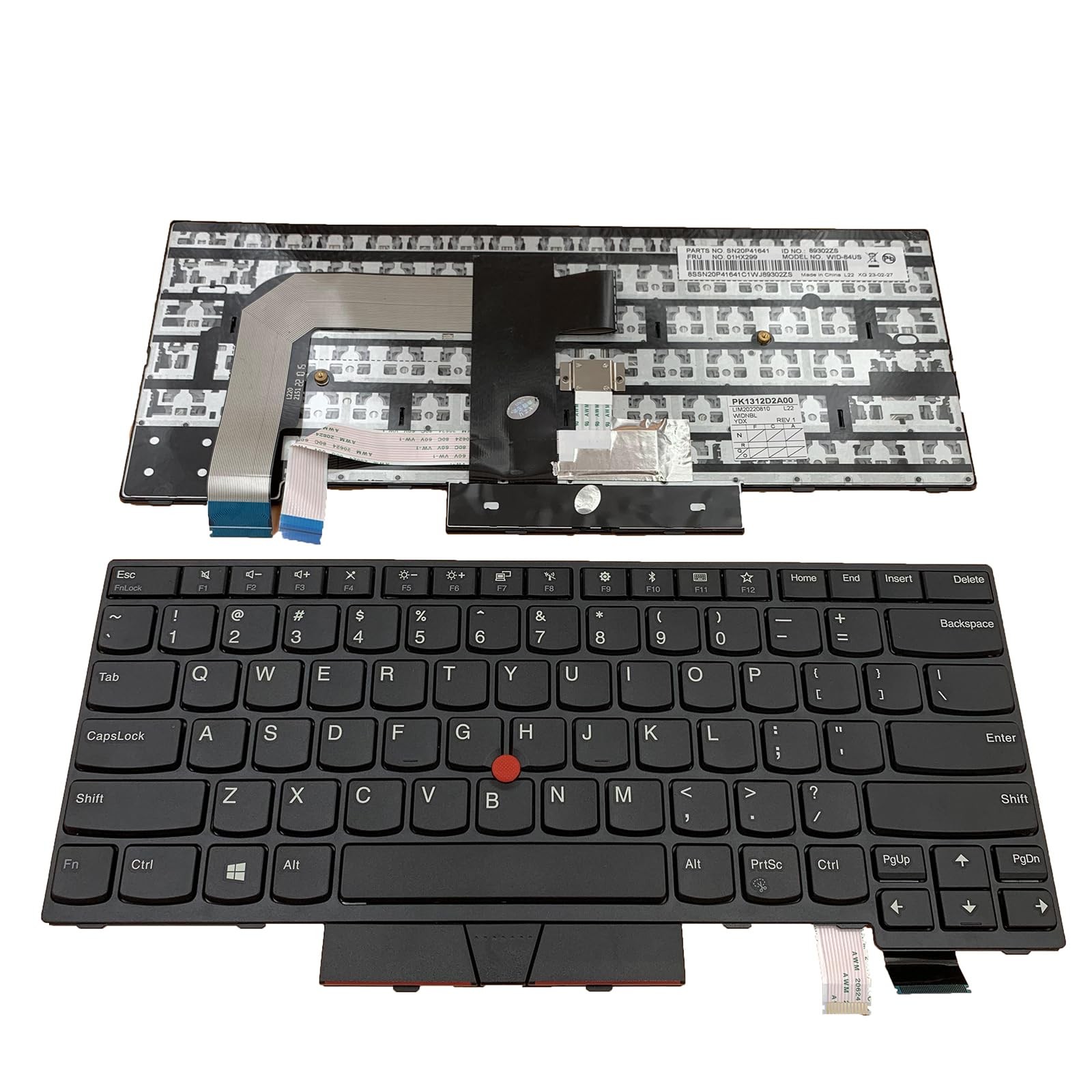 Siakoocty Laptop Replacement US Layout with Pointing Keyboard for Lenovo