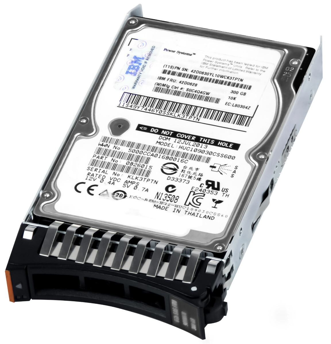 HARD DRIVE IBM 42D0628 42D0630 HUC109030CSS600 300GB 10K SAS-2 2.5'' 