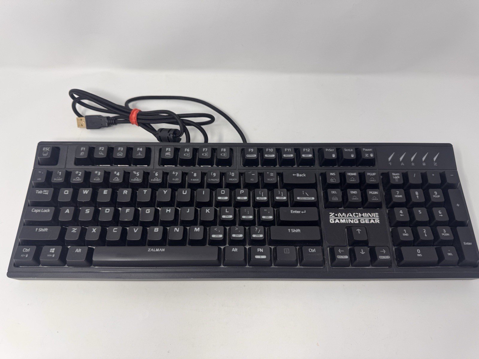 Zalman ZM-K900M Mechanical Gaming Keyboard RGB Backlit Black Tested