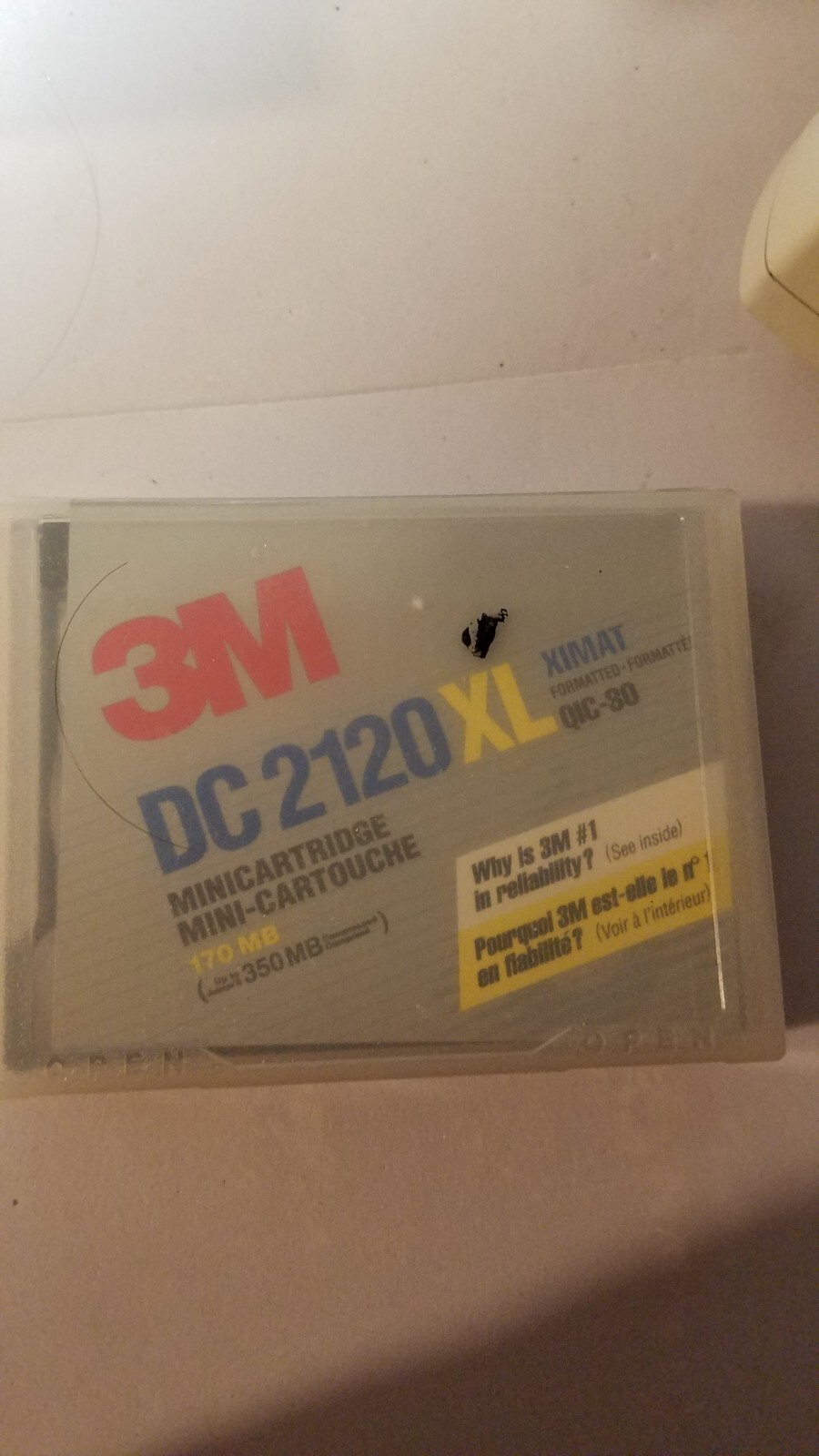 3M DC-2120 XL  XLMAT FORMATTED MINI TAPE DATA CARTRIDGE 170MB(350MB CONDENSED)