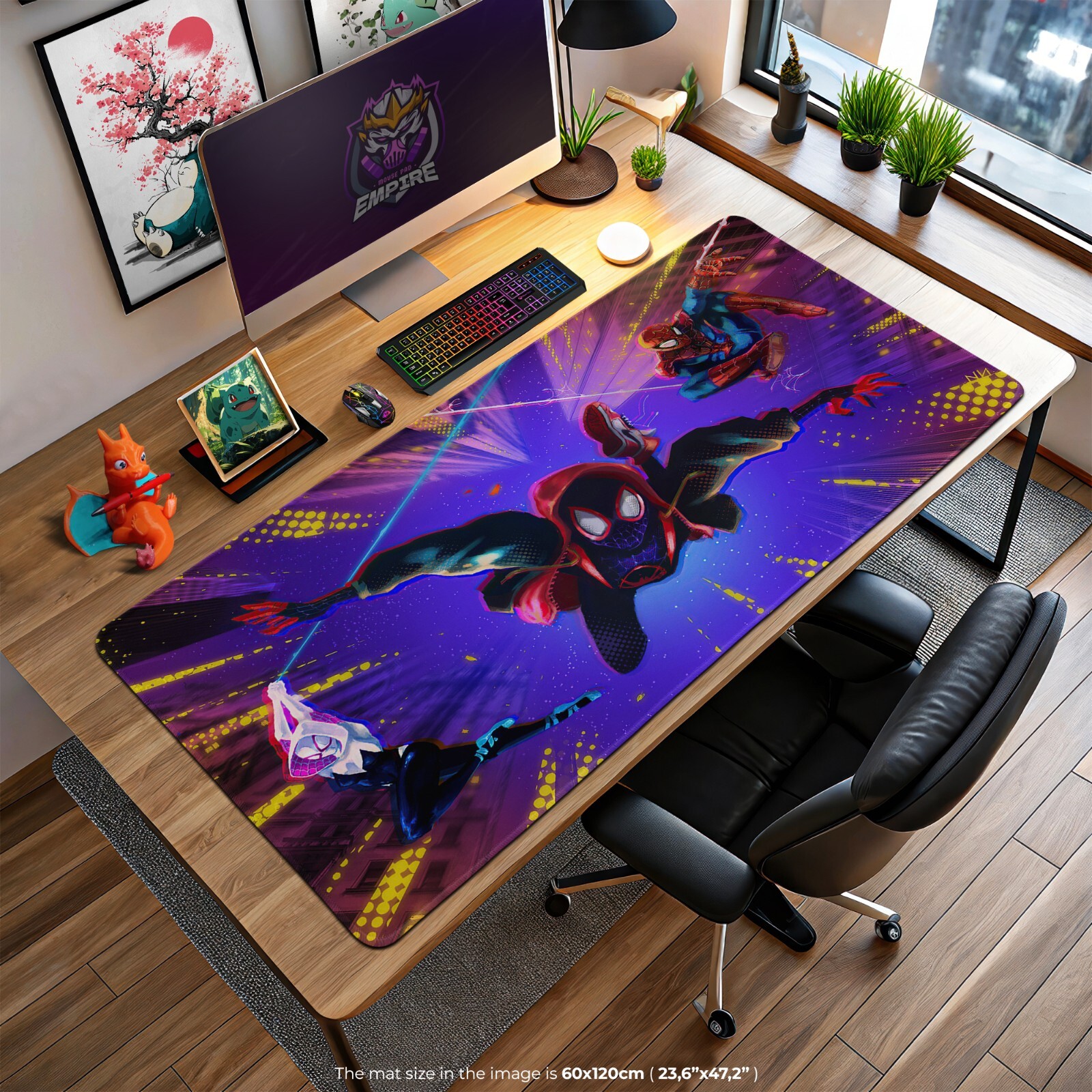 Spider-Verse Gaming Mouse Pad, Miles Morales & Spider-Gwen Desk Mat, Marvel Hero