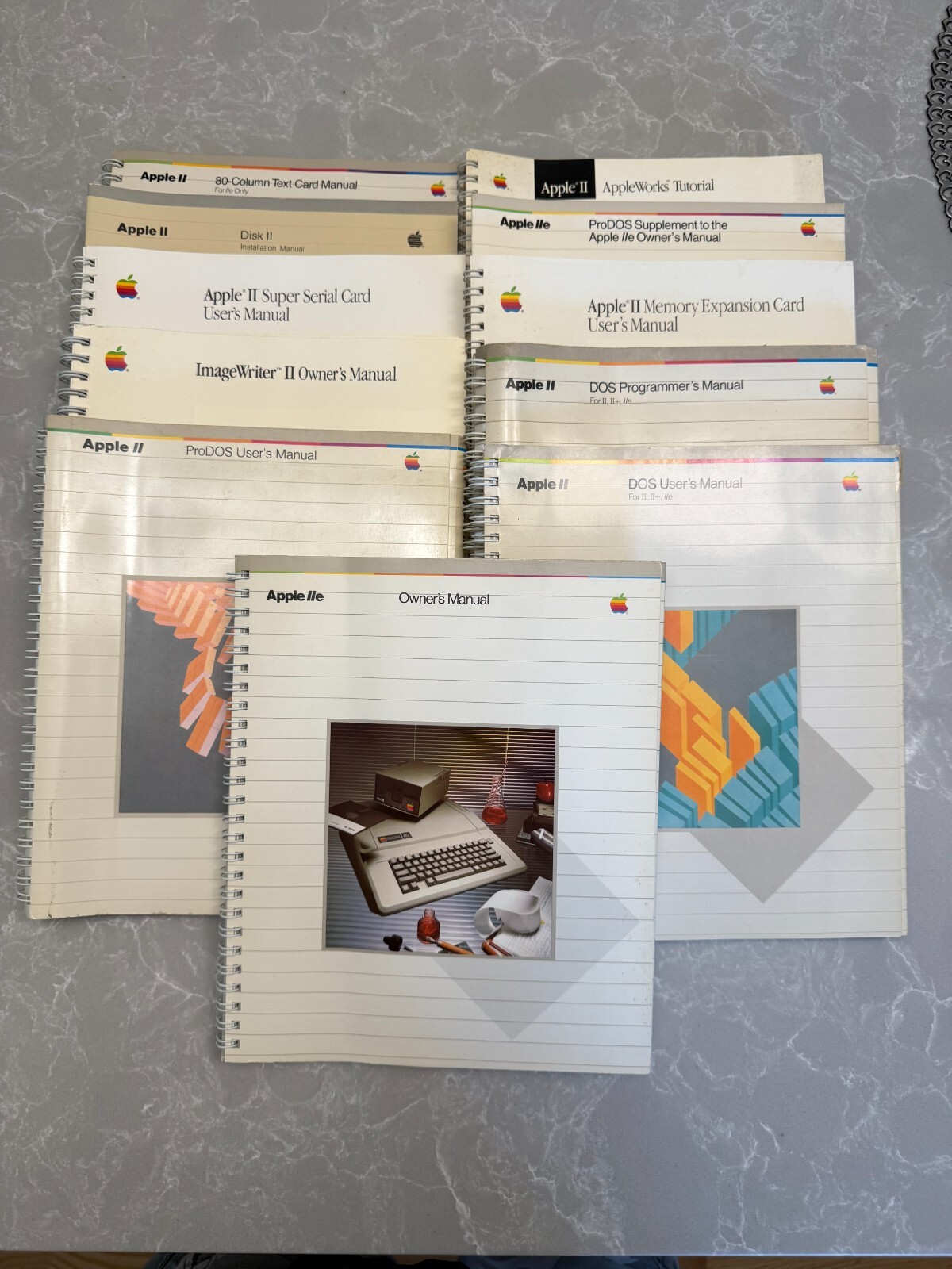 Vintage Apple IIe Manuals with Joystick Software & Original Column Card