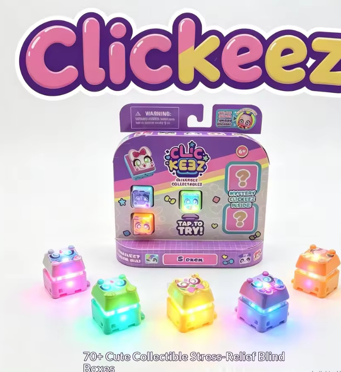 Clickeez Fidget Keycap Keychain Light Up LED Mechanical Keyboard Switch Stress R