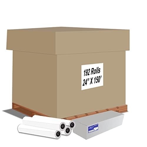 Wide Format Paper CAD Bond Roll 20lb 24 In x 150 Ft White 924150 Alliance Rolls