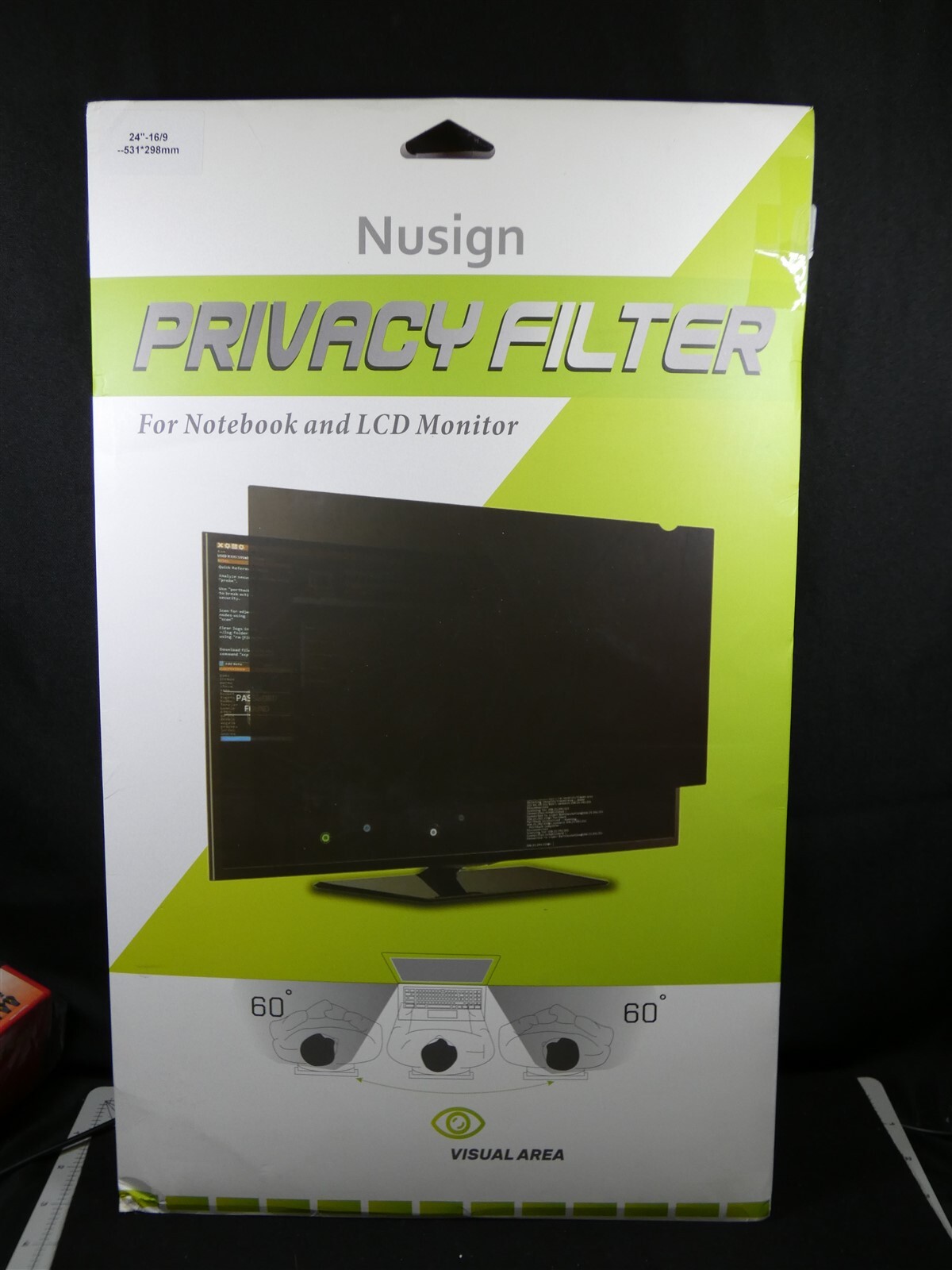 Open Box TWO (2) Nusign 24" 16x9 60 Degrees Laptop Monitor Privacy Filters READ