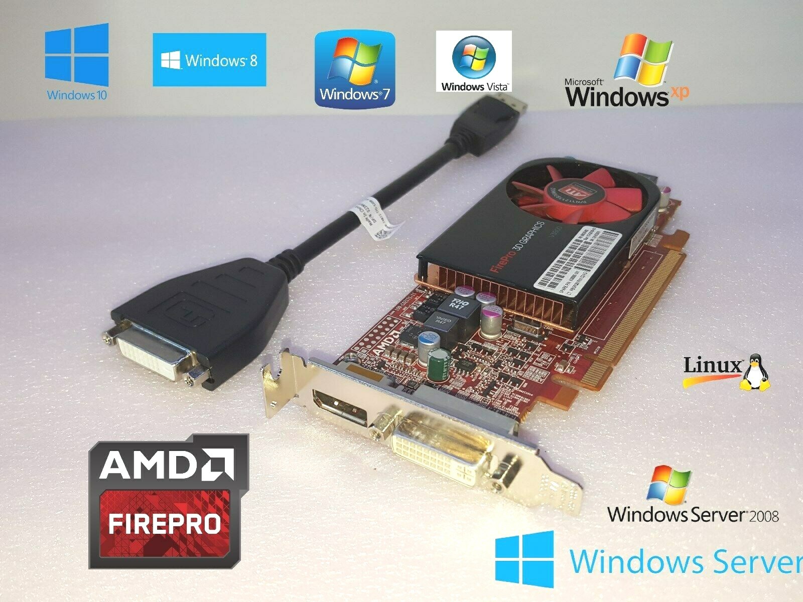 GENUINE HP Slimline 410-010 VIDEO GRAPHICS CARD DVI Displayport + Adapter