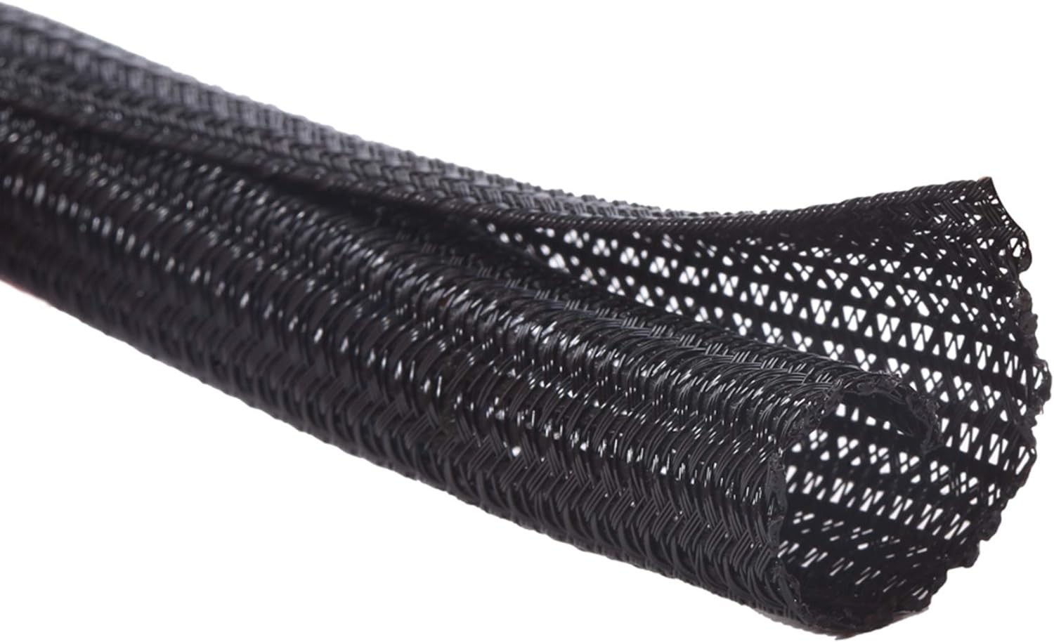 30ft Expandable Braided Cable Sleeve 1/4 to 1/2 Inch PET Wire Mesh Wrap Black