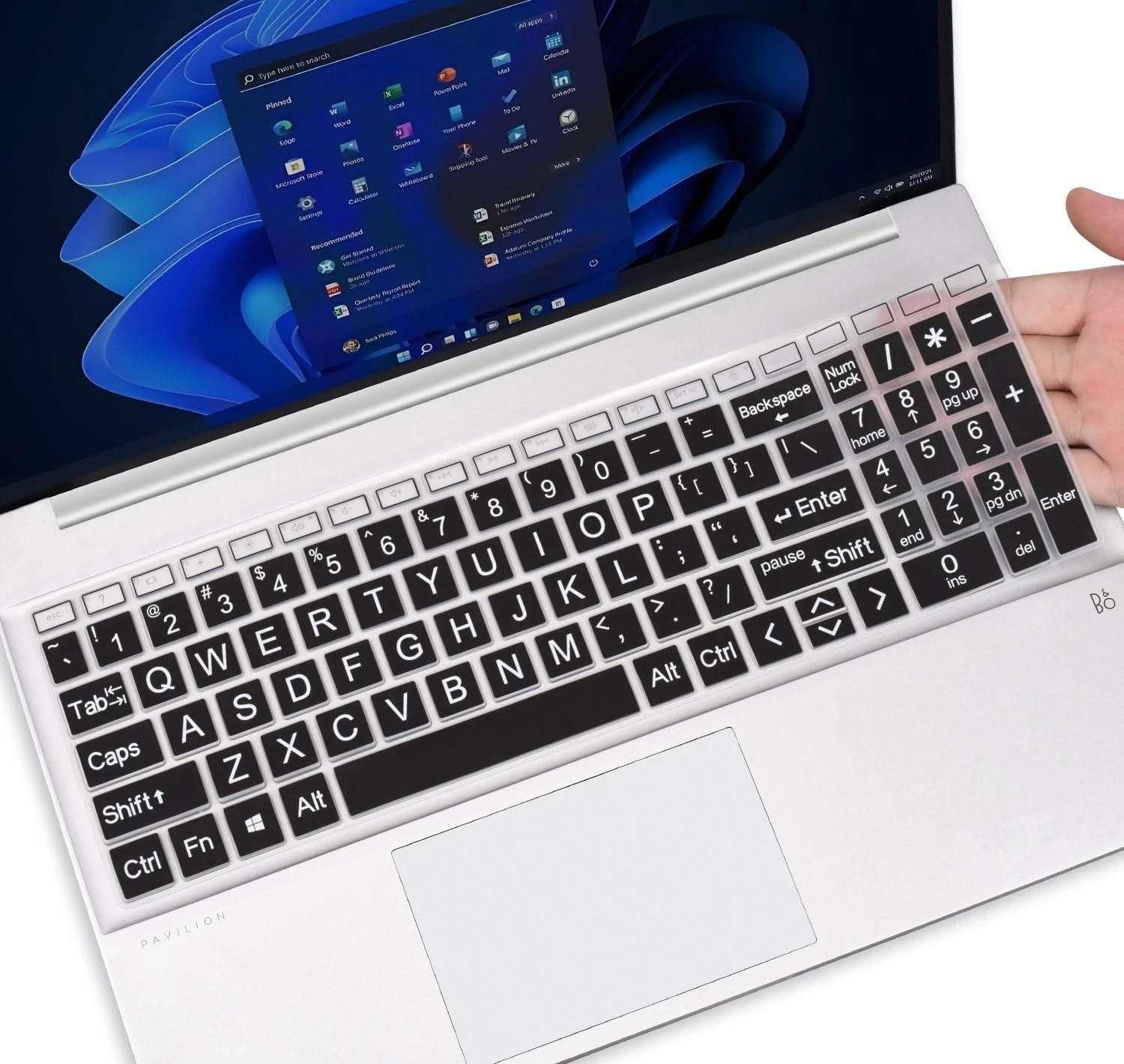 Large Print Keyboard Cover Skin for 2026 2025 HP 15.6 inch Laptop15-fc 15-fd Ser